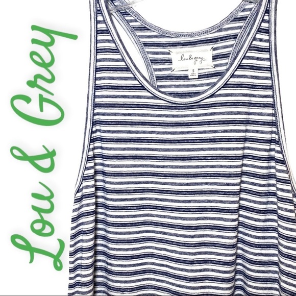 LOU & GREY Striped Cotton Maxi Tank Dress, Size Small - Picture 3 of 7